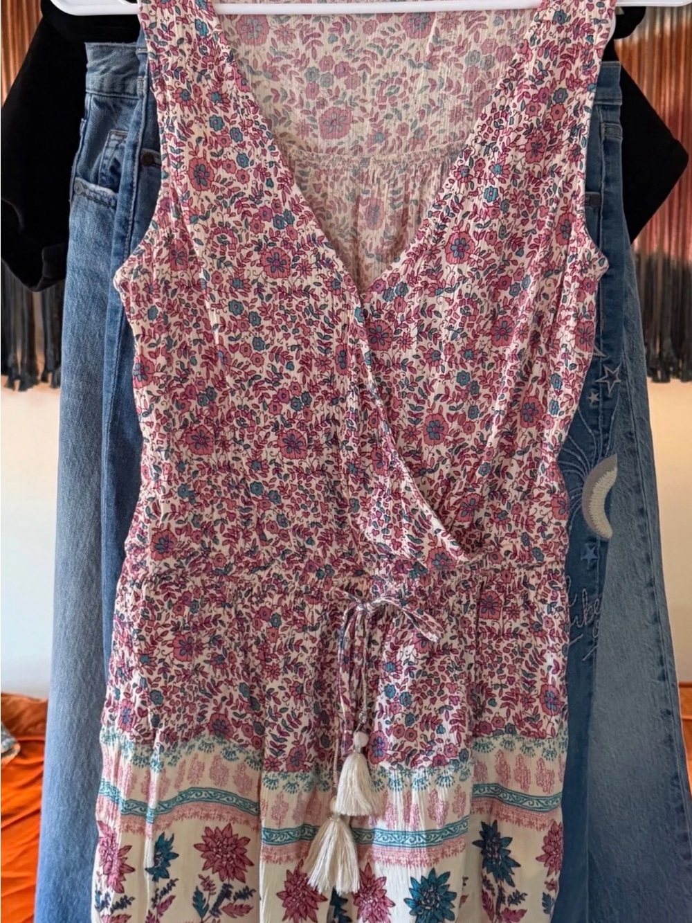 American Eagle Boho Floral Romper Size S